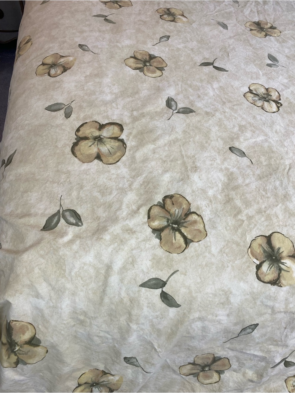 King Duvet cotton Orcher Yellow watercolor floral